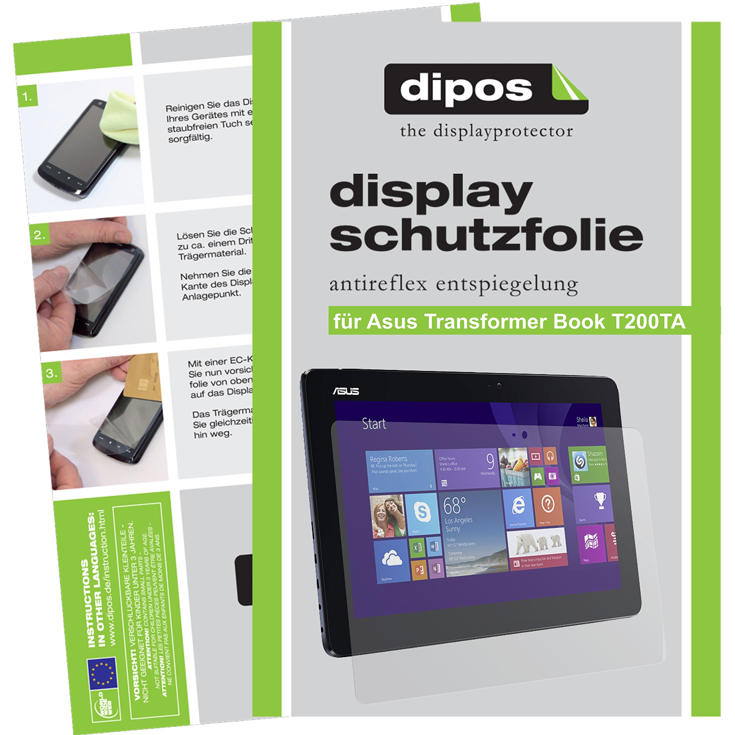 dipos I 3X Pellicola Protettiva antiriflesso Compatibile con ASUS Transformer Book T200TA Pellicola di Protezione