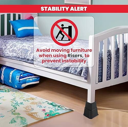 Miniatura 70 de Utopia Bedding - Juego de 8 elevadores de muebles ajustables de alta calidad – elevador de cama de 5 a 9 pulgadas, elevador de mesa, elevador