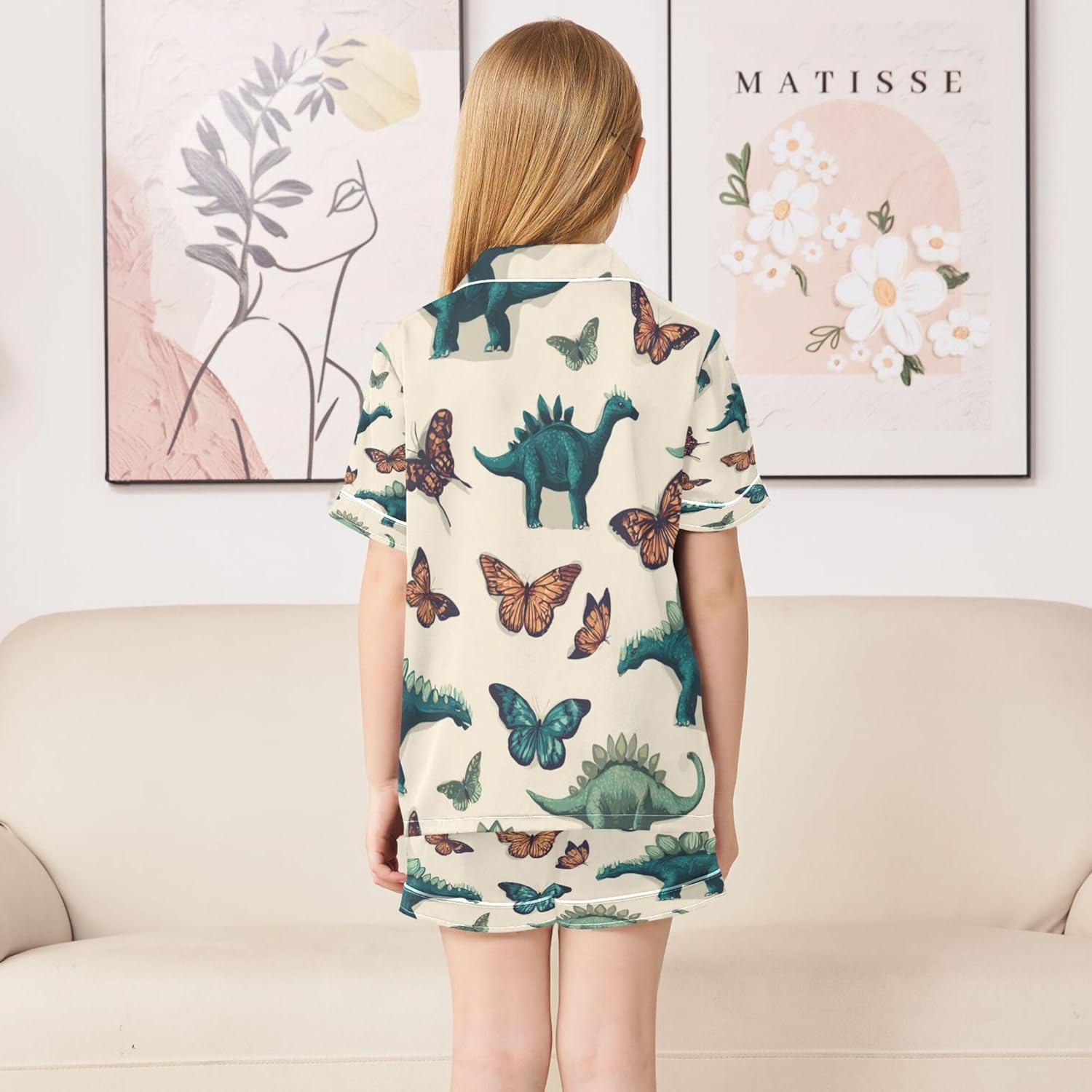 Silk Pajama Sets Short Sleeve Pajamas Soft Sleepwear 2 Piece Pjs Set