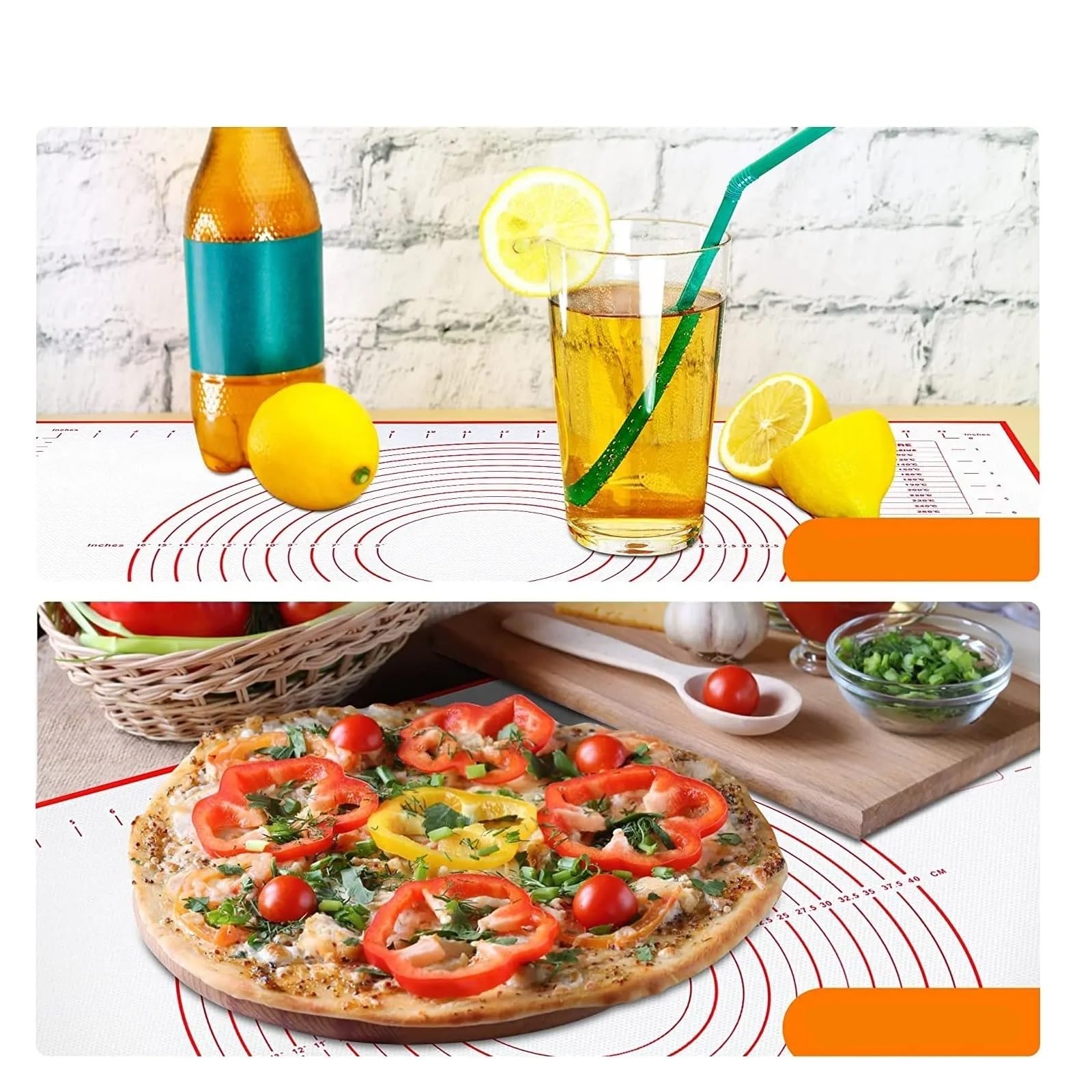 Tappetino da forno in silicone, tappetino for impastare, for stendere la pasta, crêpes cucina(80x60cm)