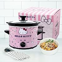 Vista 5 de Uncanny Brands Olla de cocción lenta Hello Kitty de 2 cuartos - Cocina con tus personajes favoritos de Sanrio