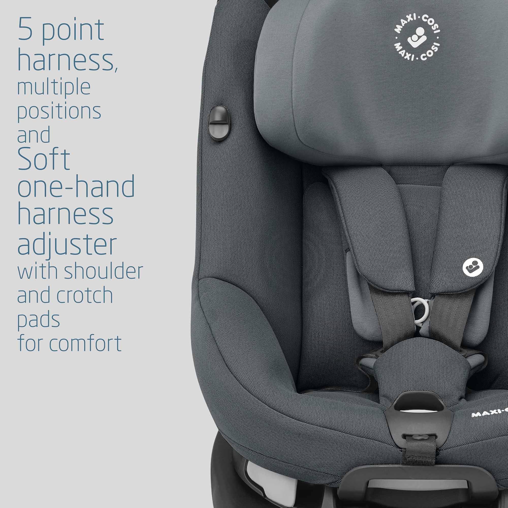 Maxi-Cosi Axissfix, i-Size, Silla de coche giratoria 360° isofix, silla auto reclinable y contramarcha para bebés 4 meses - 4 años, 61-105 cm, Authentic Graphite