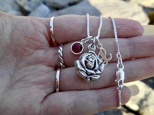 Miniatura 3 de Sliding Rose Locket Virgin Mary Miraculous Medal, Sterling Box Chain, Virgin Mary Rose Medallion, Mary Locket, Miraculous Medal Necklace