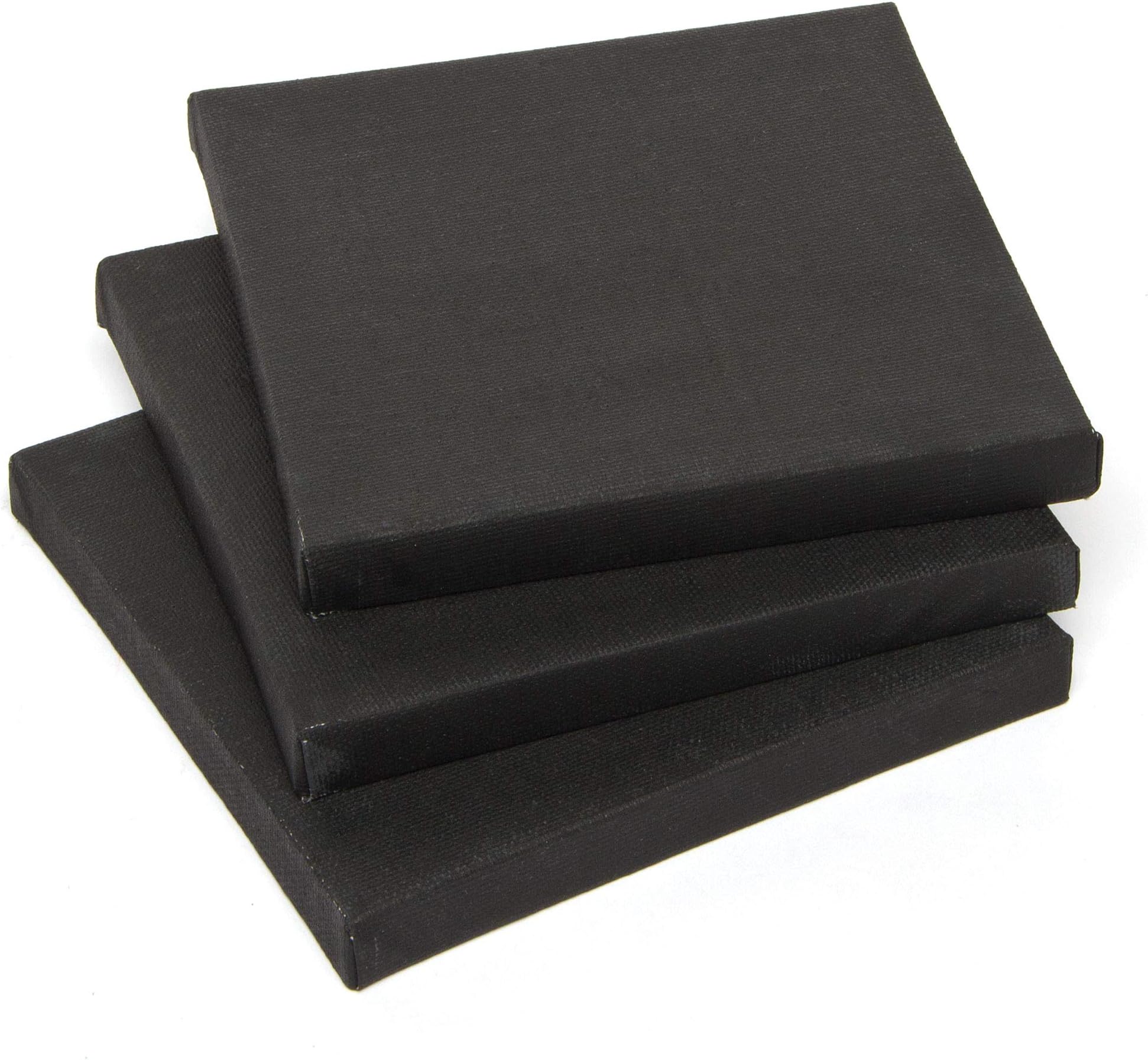 Baker Ross Mini Black Fabric Canvas, Primed And Stretched Canvas Perfect For Painting, Artist Work And Arts And Crafts (Pack Of 3) , Assorted , AF970