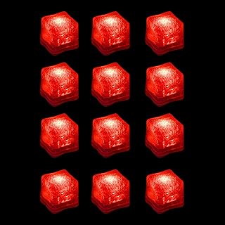 Windy City Novelties 12 pack Red LED Ice Cubes with Changing Lights | for New Yearâ€™s Eve Party Supplies Birthdays Christmas Parties Weddings Home Barware Making Drinks NYE