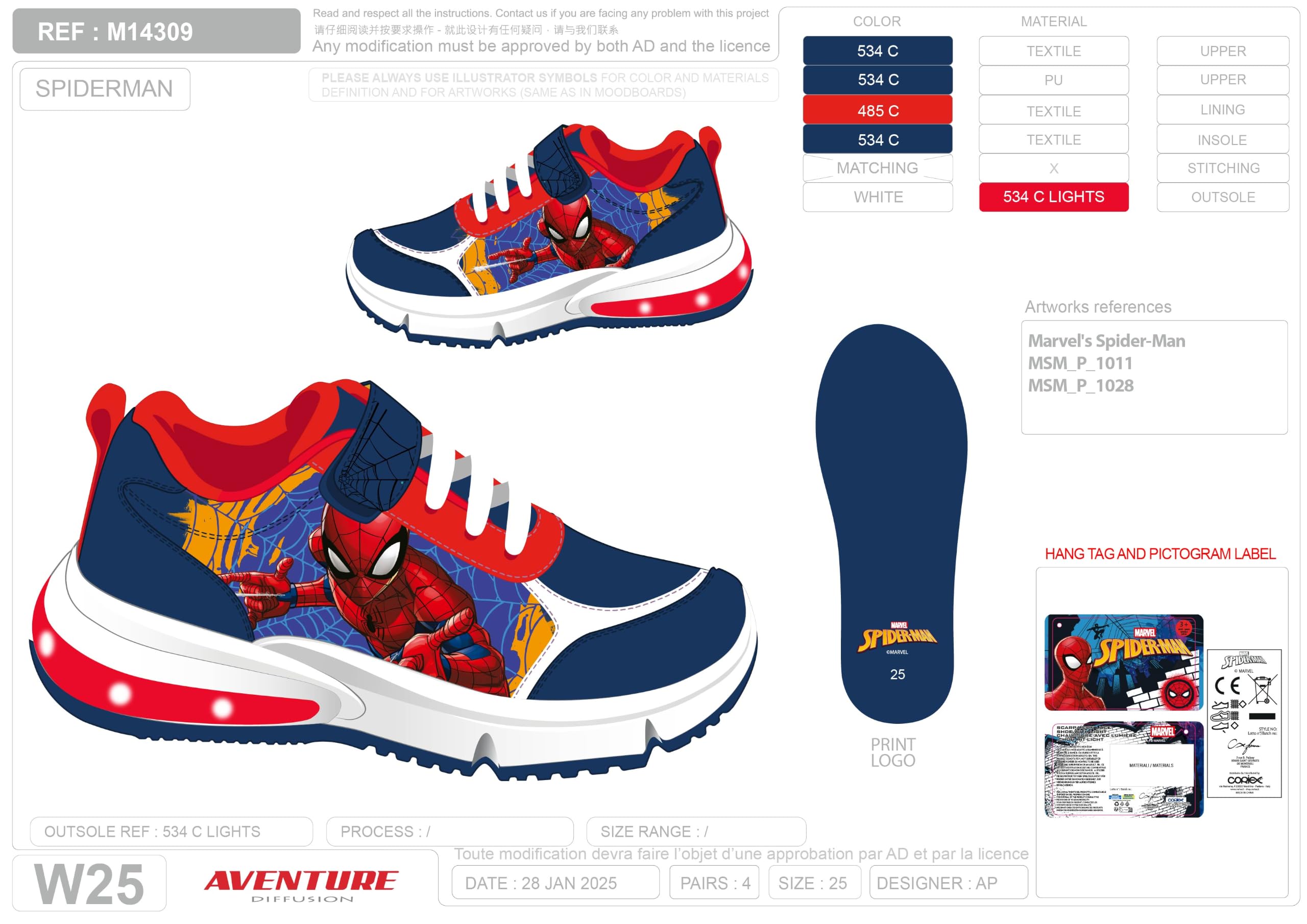 Scarpe Sneakers per Bambini Spider-Man Suola Luminosa, Luce Rossa,Varie Taglie 14309 (nerom Rosso, Sistema Taglie Calzature EU, Bambino Piccolo (2-5 Anni), Numero, Media, 28)