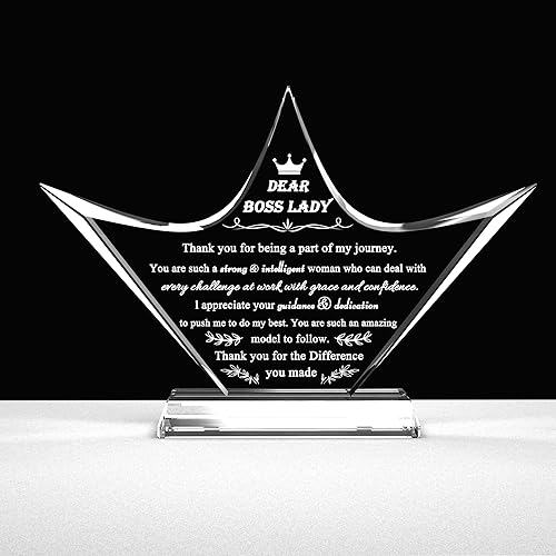 Regalos para Mujer Jefa – Excelentes Regalos del Día Nacional del Jefe para la Mejor Jefa, Decoración de Escritorio, Pisapapeles, Regalo para Jefa