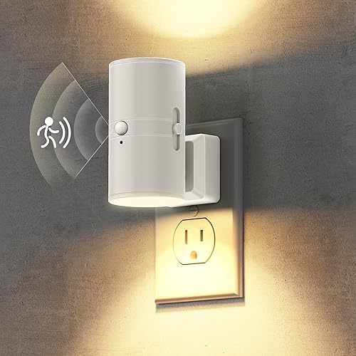 Miniatura 17 de Briignite Luces nocturnas enchufables a la pared, moderna luz nocturna LED enchufable, sensor de atardecer a amanecer, blanco suave 3000K, brillo