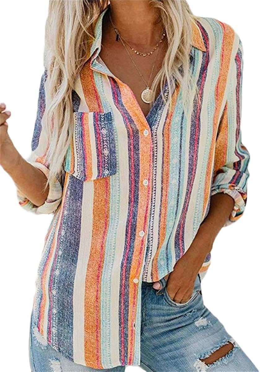 Andongnywell Women's Fashion Half Sleeve T-Shirt Floral Print Ladies Casual Hedging Printed Top Blouse