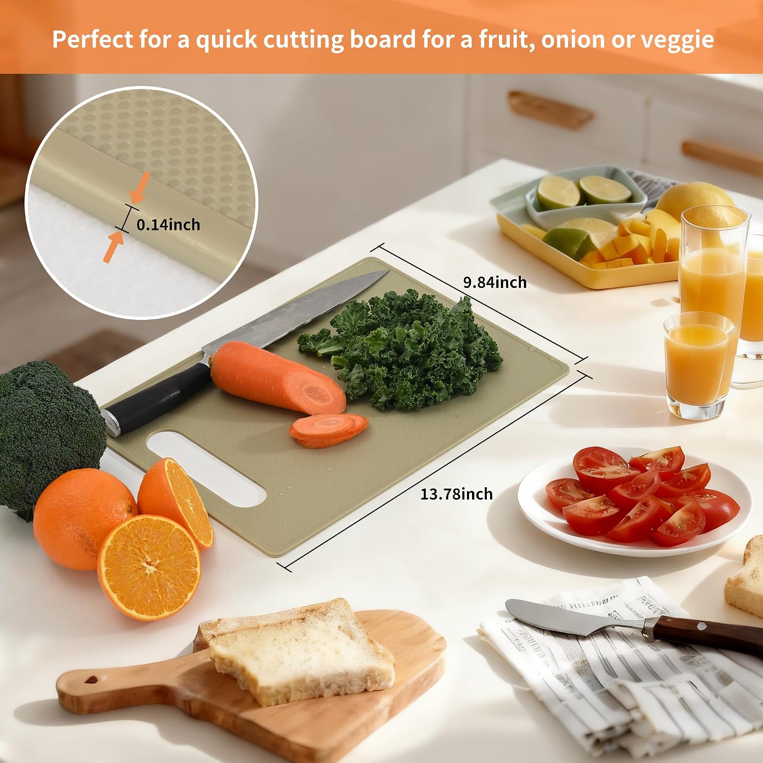 Luckyiren Large Plastic Cutting Board Set, 3 Pack 14 x 10 Inch Cutting Mats