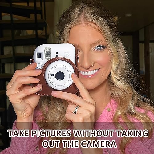 Miniatura 2 de wogozan Funda protectora para cámara instantánea Fujifilm Instax Mini 12  Funda de piel premium con mini álbum de fotos y correa extraíble y