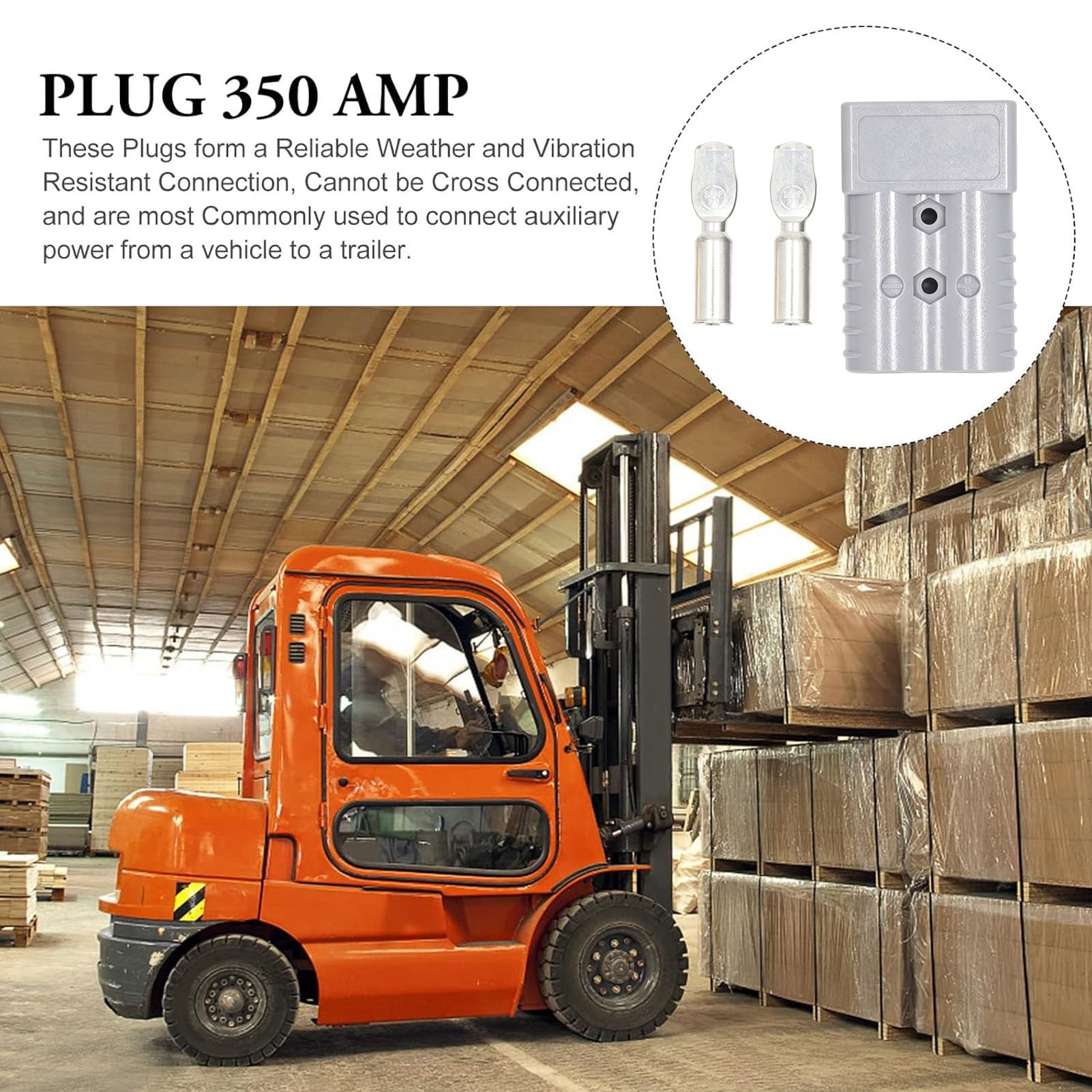 350A 600V Anderson Connectors, Connettore Rapido Della Batteria Del Carrello Elevatore Elettrico 350A Connettore di Disconnessione Della Carica Della Batteria, per Verricello Elettrico E Rimorchio