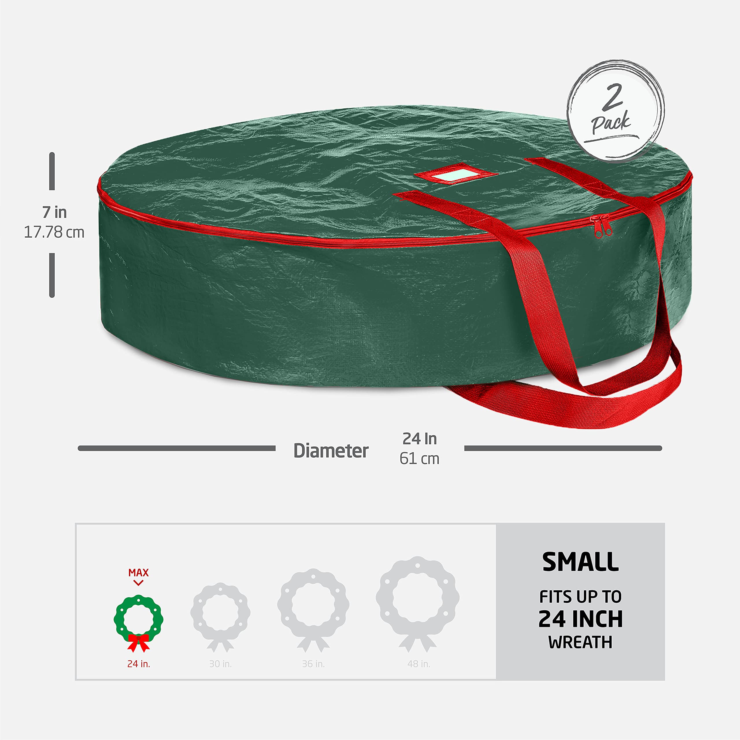 Zober Christmas Wreath Storage Container 24 Inch Waterproof