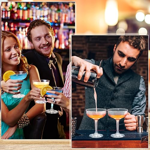 Miniatura 7 de Dandat Paquete de 250 copas de champán Coupé a granel de 5 onzas, vasos de cóctel de plástico irrompibles, vasos de martini acrílicos irrompibles,