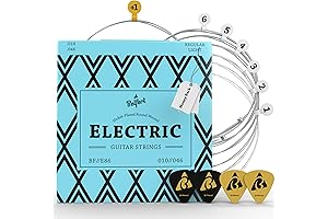 Strings for E-Guitar, Nickel-plated - 6-String Set, Incl. 4 Picks