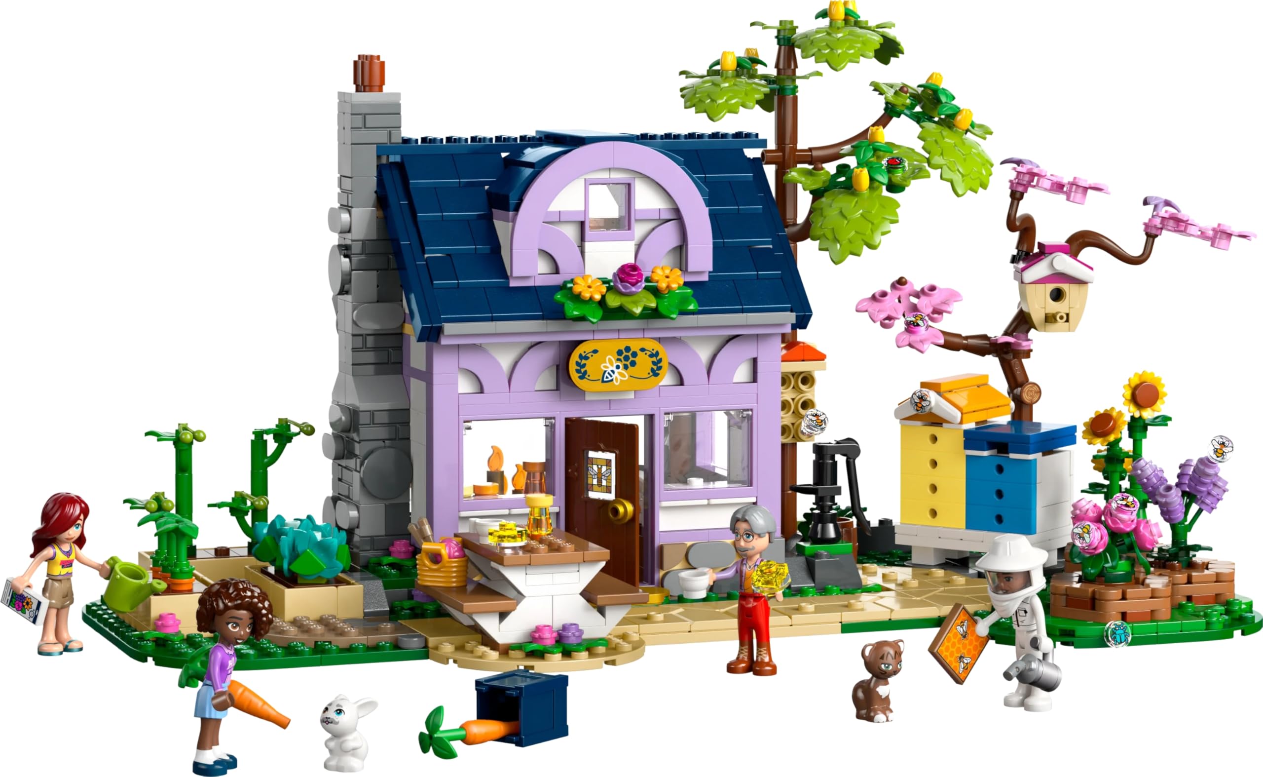 LEGO Friends Casa degli Apicoltori e Giardino Fiorito, Giochi di Ruolo per le Abilità Sociali per Bambine da 12 Anni con Personaggi, Negozio Giocattolo, Orto e Cibo, Idea Regalo di Compleanno 42669