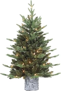 Puleo International Pre-Lit 3 Potted Artificial Christmas Tree with 50 Lights, Green