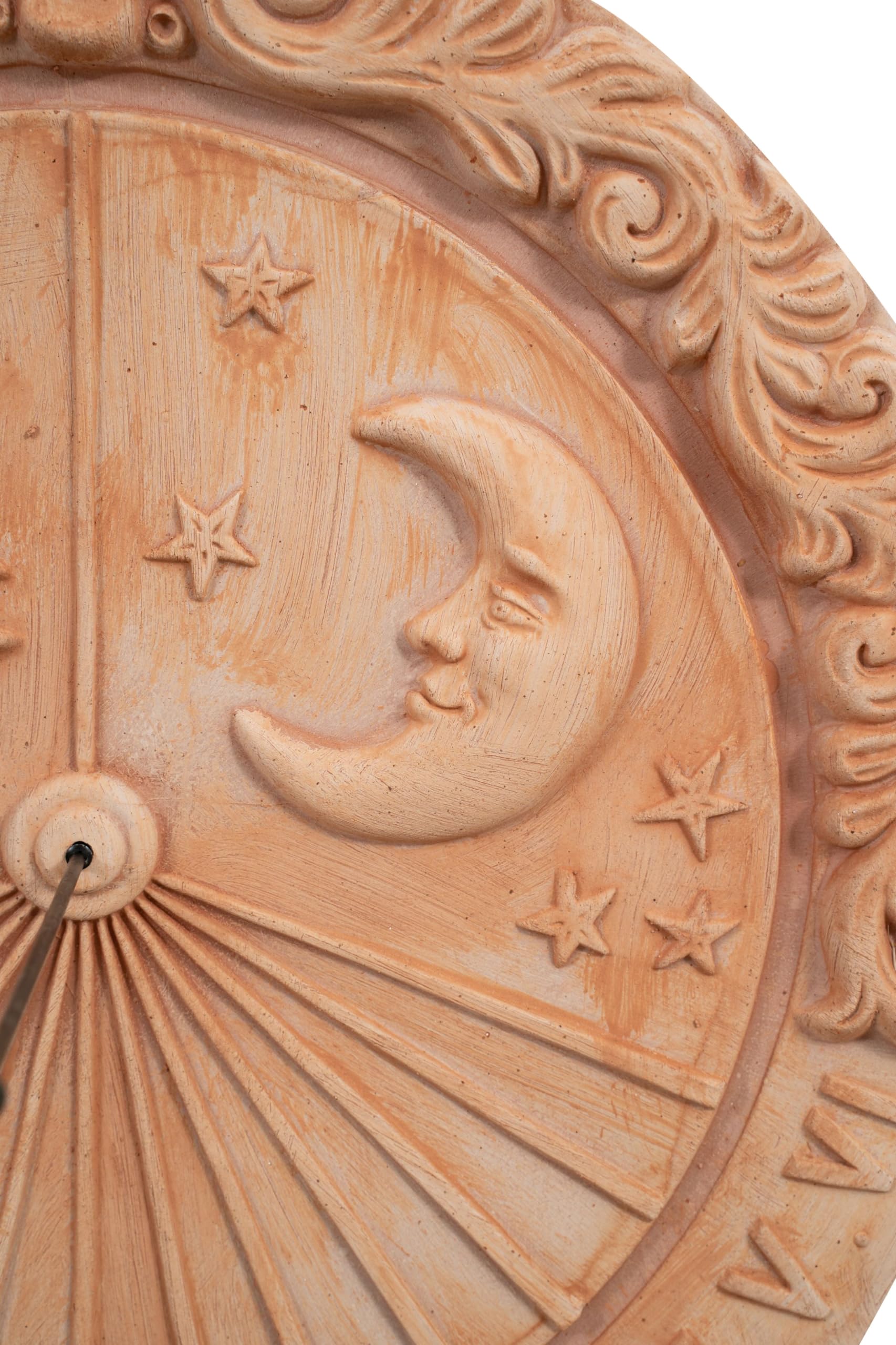 Biscottini Meridiana de terracota 53x6x53 Made in Italy – Paneles decorativos sol y luna – Decoraciones casa terracota cocina – Accesorios casa shabby – Reloj jardín – Brújula profesional