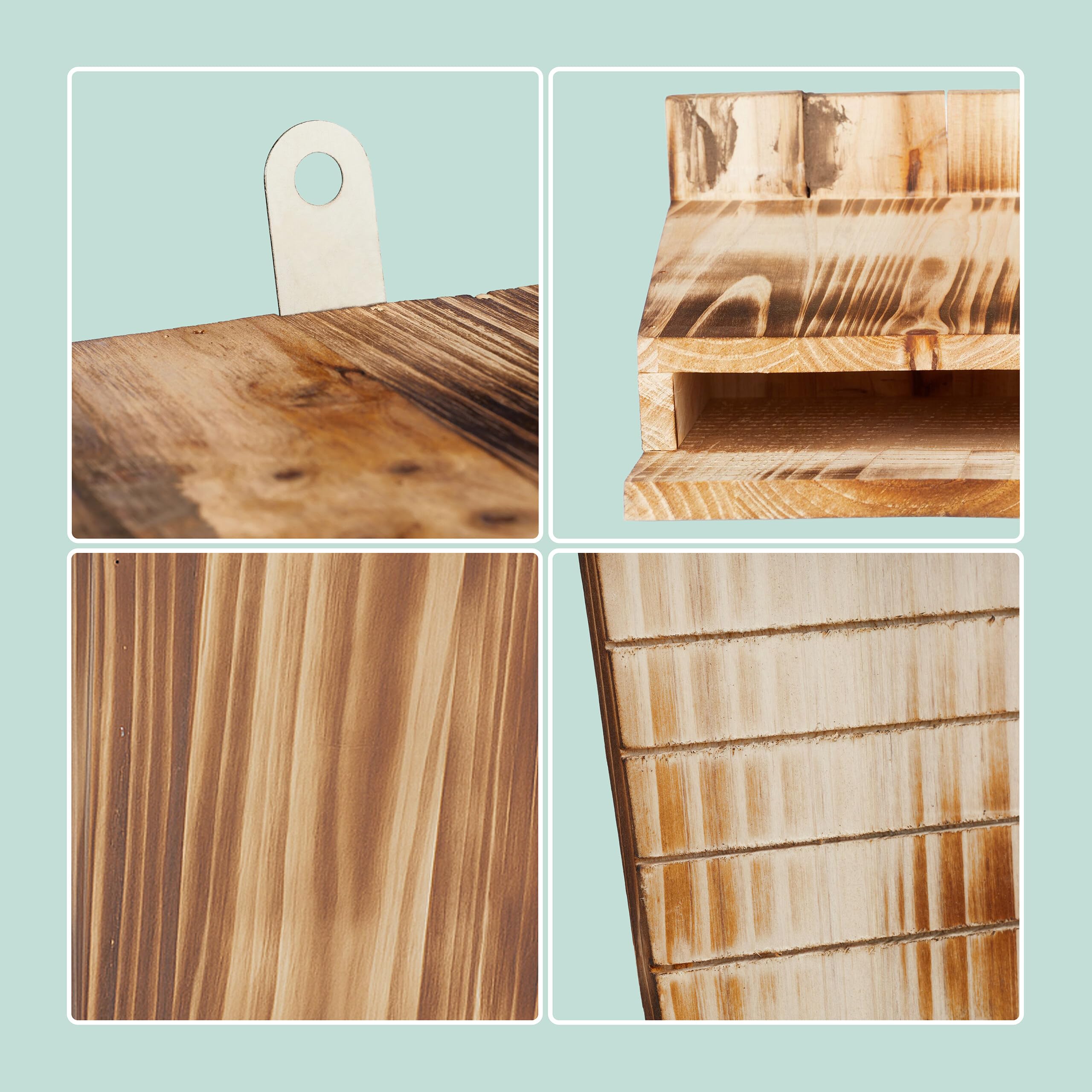 Relaxdays Caja para murciélagos, 2 refugios, Abeto Flameado, Hotel Natural, 34 x 22.5 x 12.5 cm