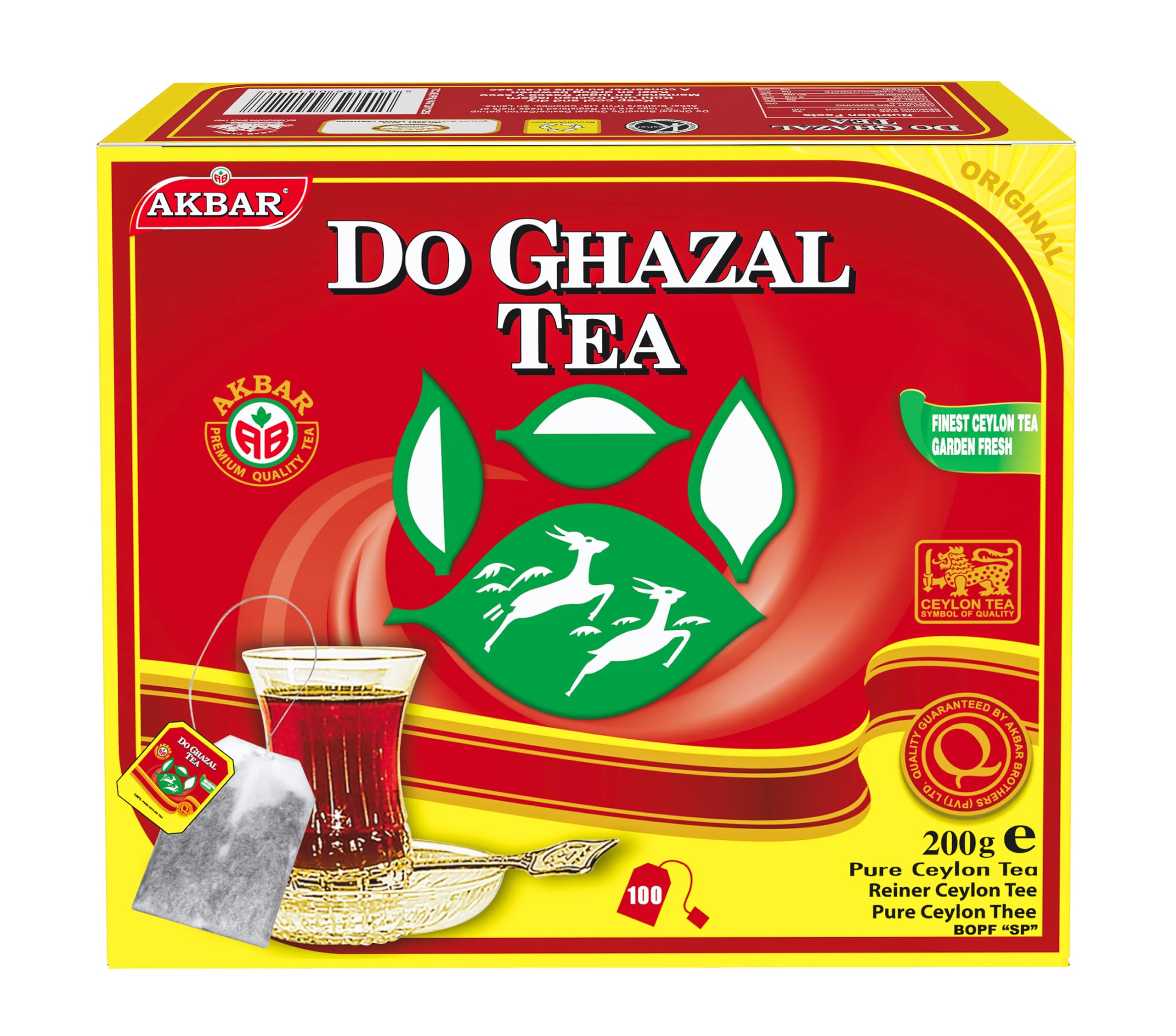 Do Ghazal Tea CEYLON Black alghazaleen T-shirt 100 Bag a 2 Grams (0.07oz)