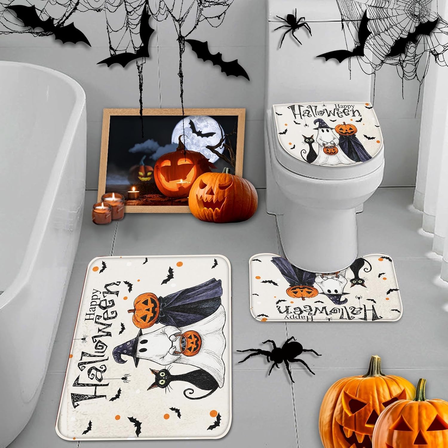 Arttown Bathroom Rug Set of 3,Bath Mats Fall Autumn