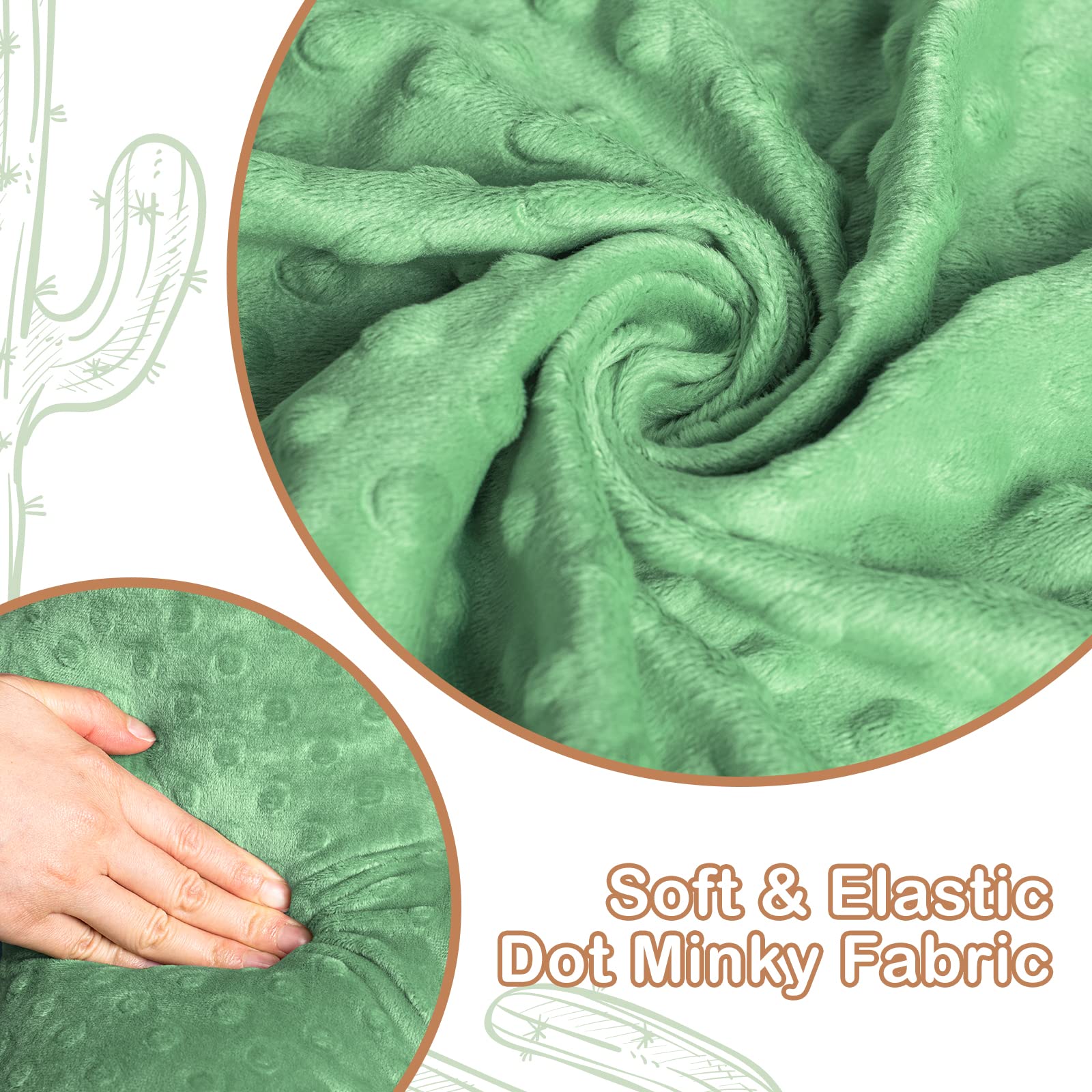 AELS Set di 2 cuscini decorativi a forma di cactus, 55,9 cm e 35,6 cm, in peluche, con cactus, 3D, per ufficio, per pisolino, grazioso cuscino per camera da letto, cameretta dei bambini, verde salvia