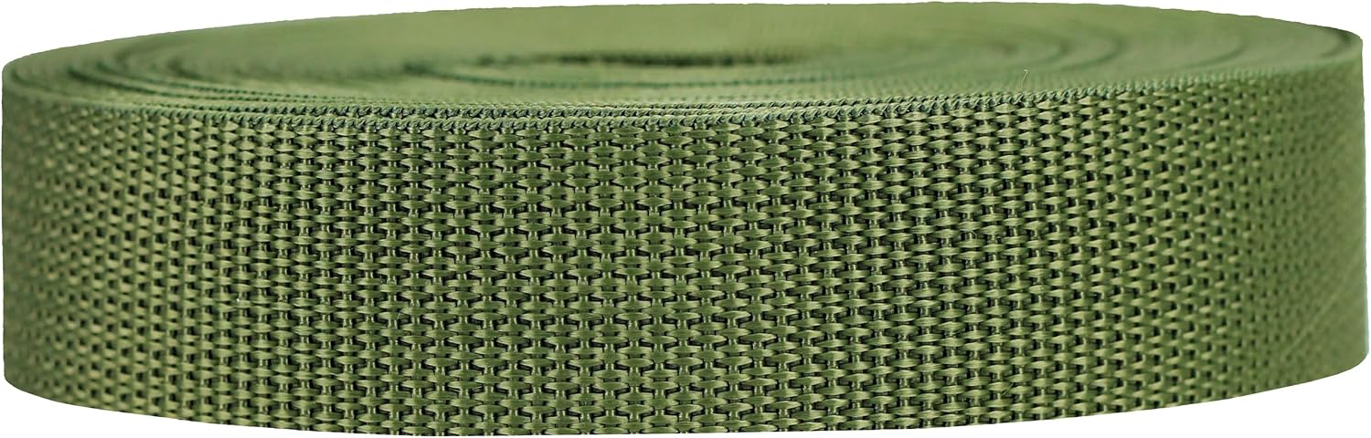 Strapworks Lightweight Polypropylene Webbing - Poly Strapping for Outdoor DIY Gear Repair, Pet Collars, Crafts – 1 Inch by 10, 25, or 50 Yards, Over 20 Colors