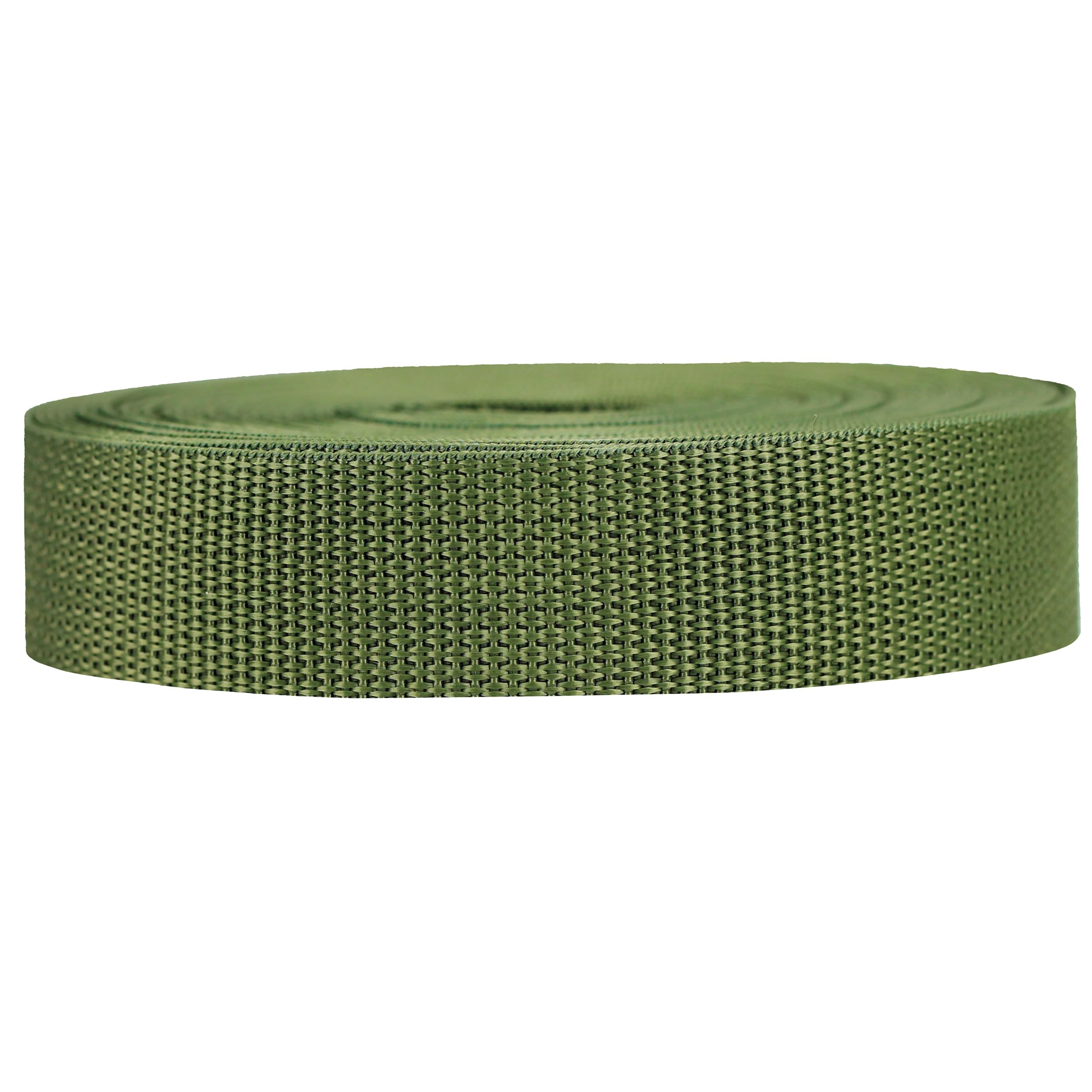 Strapworks Lightweight Polypropylene Webbing - Poly Strapping for Outdoor DIY Gear Repair, Pet Collars, Crafts - 1 Inch x 25 Yards - Olive Drab