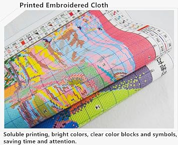 CaptainCrafts Cross Stitch Stamped Cross Stitch Kits Pre-Printed 11CT Cloth Embroidery Kit Needlecrafts (Autumn Angel, Preprint Stamped 11CT)