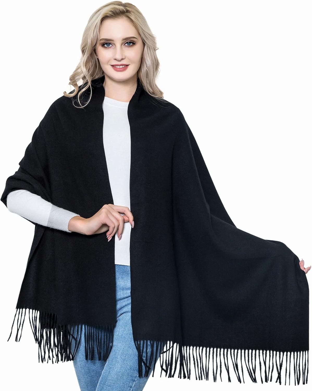 vimate Wool Pashmina Scarf Shawl - Super Soft Warm Pashminas Wraps for Women Wedding Formal Evening Travel