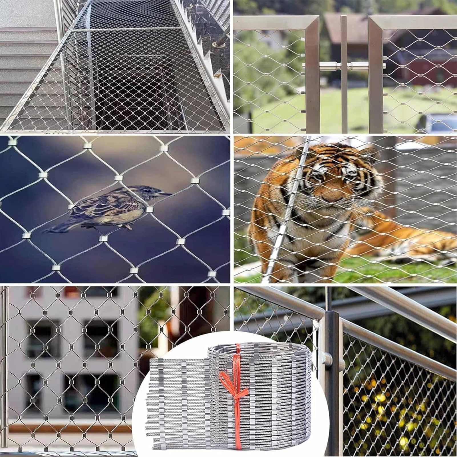 SHAARI Tierzaunnetz, Aus Metallgewebe, GleichmäßIge Maschen, Hohe Schlagfestigkeit Geeignet FüR Treppen- Und Balkonschutz(4x4m)