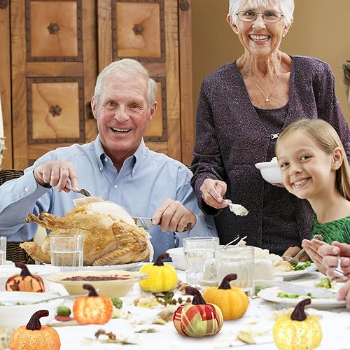 Miniatura 5 de Leinuosen 49 adornos colgantes de calabaza de otoño para árbol, adornos de Acción de Gracias, tela de otoño, calabaza para cosecha de granja, Acción