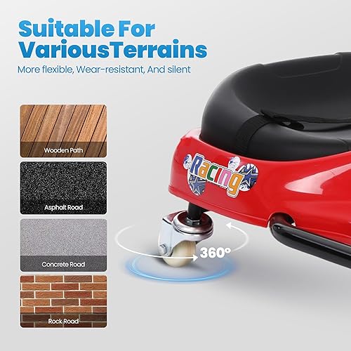 Vista 9 de 24V Go Kart Eléctrico de Derivación para Niños de 3+ años, Karts para Montar, Ruedas Luminosas Mejoradas, Interruptor de Dos Velocidades, Antivuelco