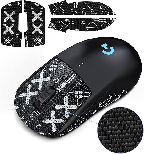 JINGDU Piel antideslizante compatible con el mouse inalámbrico Logitech G PRO, cinta de agarre antideslizante, agarre a prueba de sudor, funda