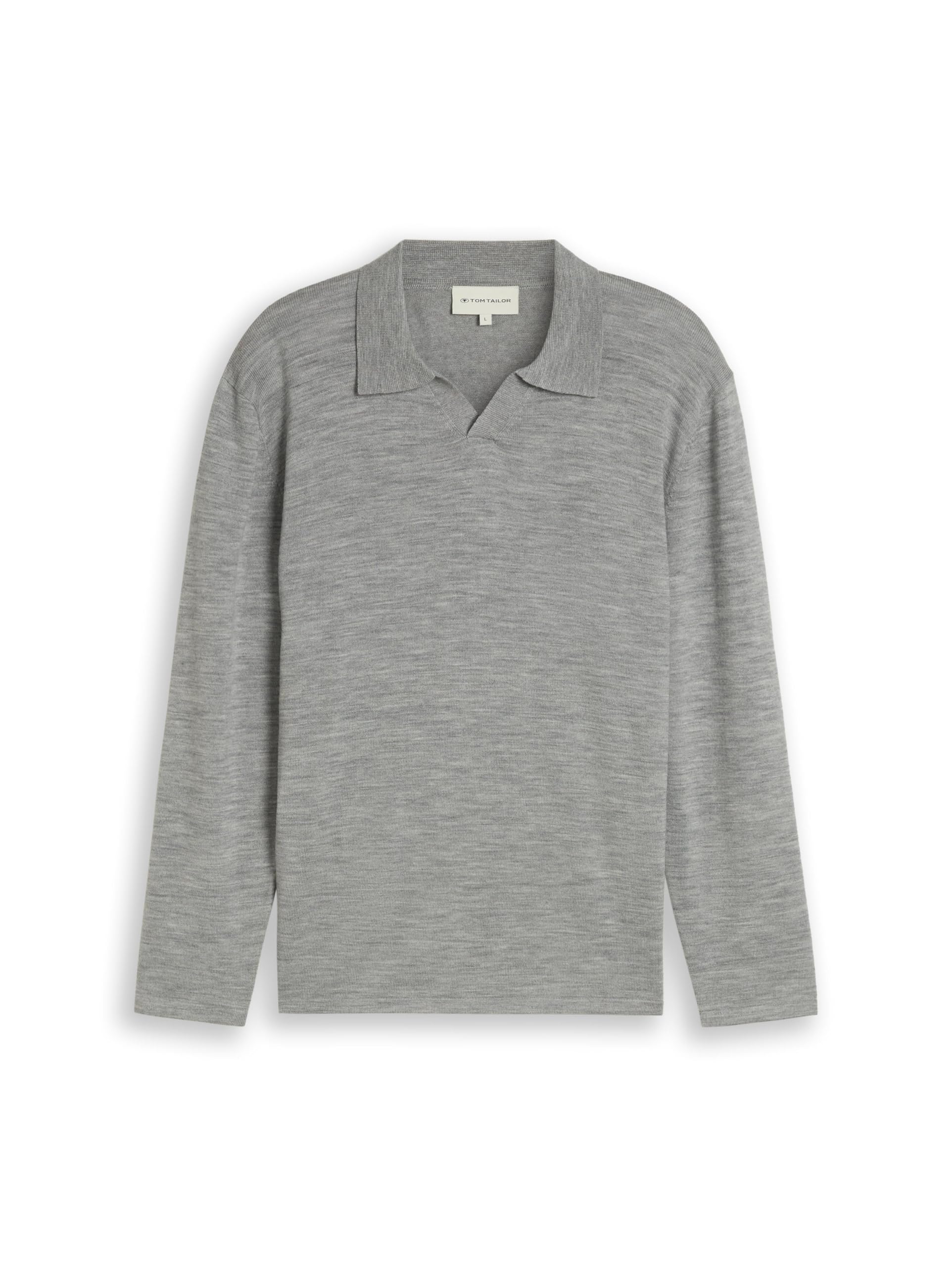 Tom Tailor GmbH Men's 1054171 Cardigan with Polo Collar, 10784 - Knit Grey Melange, 3XL