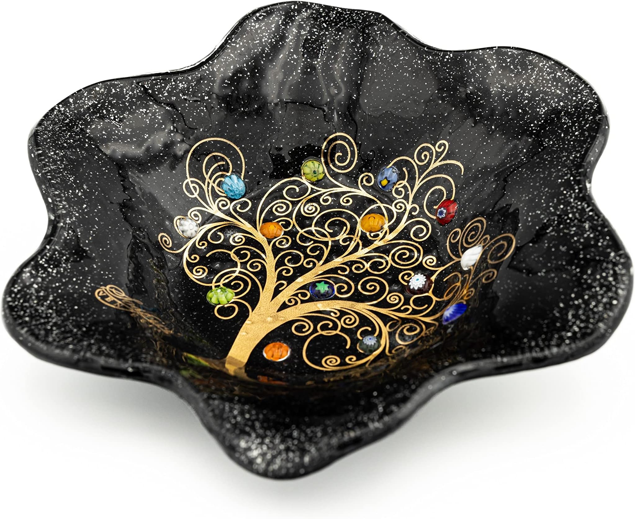 GILDE GLAS Art Figurine Décorative Taureau - Sculpture Animale Fabriquée à La Main - Verre Massif Teinté Dans La Masse - Cadeau Et Décoration - Multicolore - Largeur 30 Cm