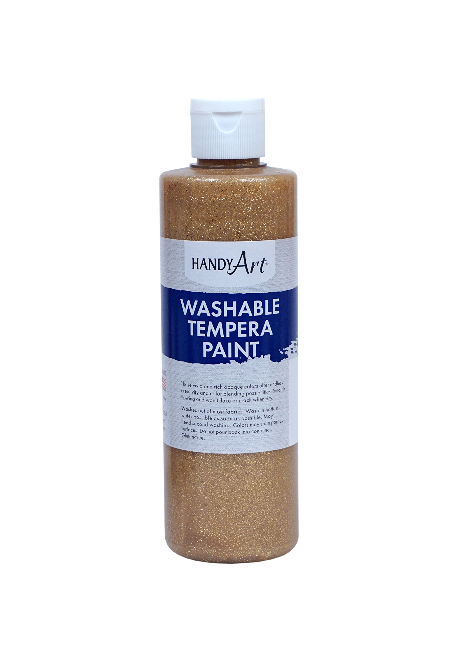 Handy Art Glitter Washable Paint 8 ounce, Gold