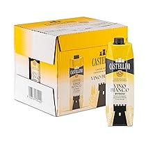 Castellino Vino Bianco d’Italia, Vino Italiano dal Profumo Delicato, Gusto Secco ed Elegante, 11% Vol, Confezione in Brick da 1 L