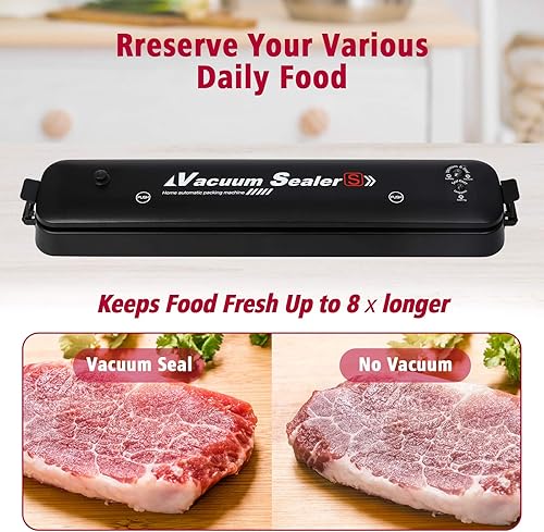 Miniatura 2 de Máquina de sellado al vacío portátil, fácil de usar para el sellado al vacío de alimentos, para alimentos secos y húmedos, indicador LED, compacto y