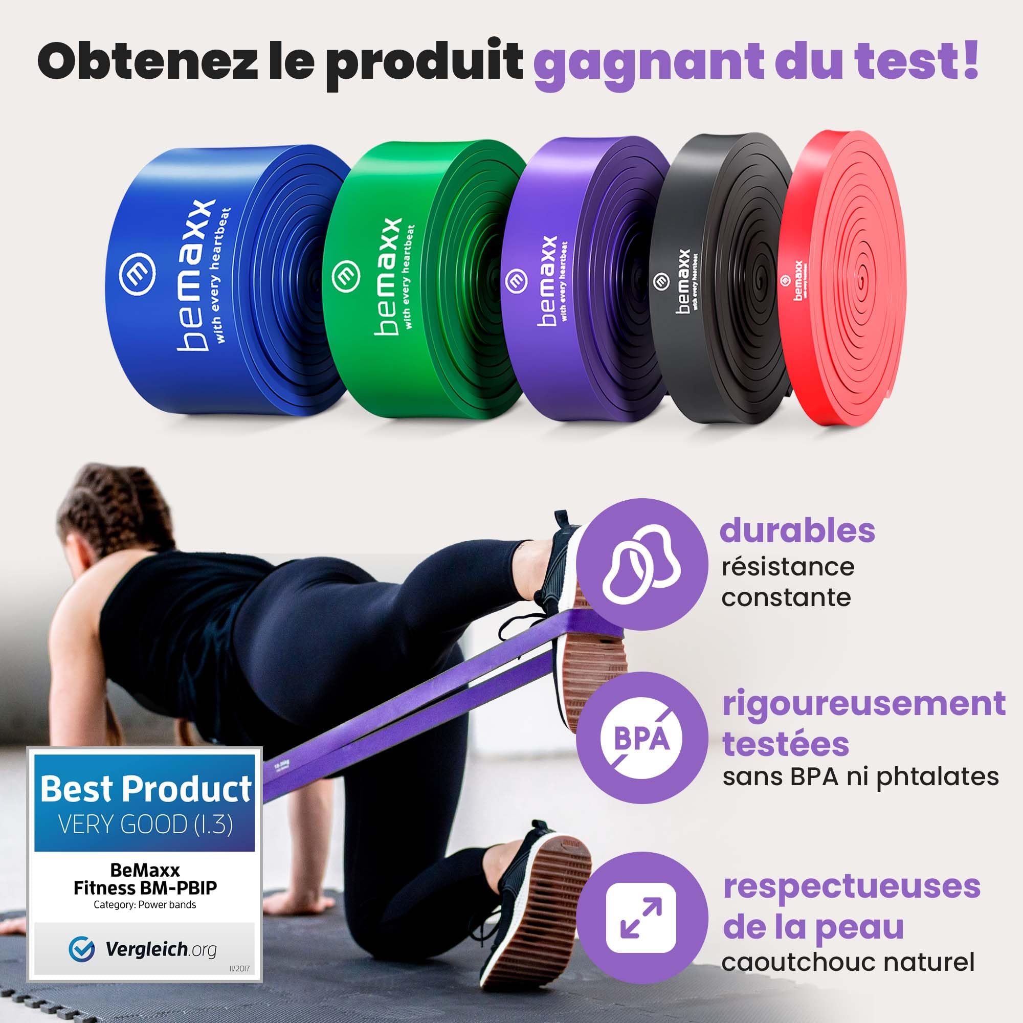 Elastique Musculation Traction Fitness + Guide Exercices, Assist Barre Fixe, Pull Up Bar Dip Bandes de Résistance | Gym Equipment: Muscu Tubes Bands Heavy Calisthenics Gymnastique Sport, Femme Homme