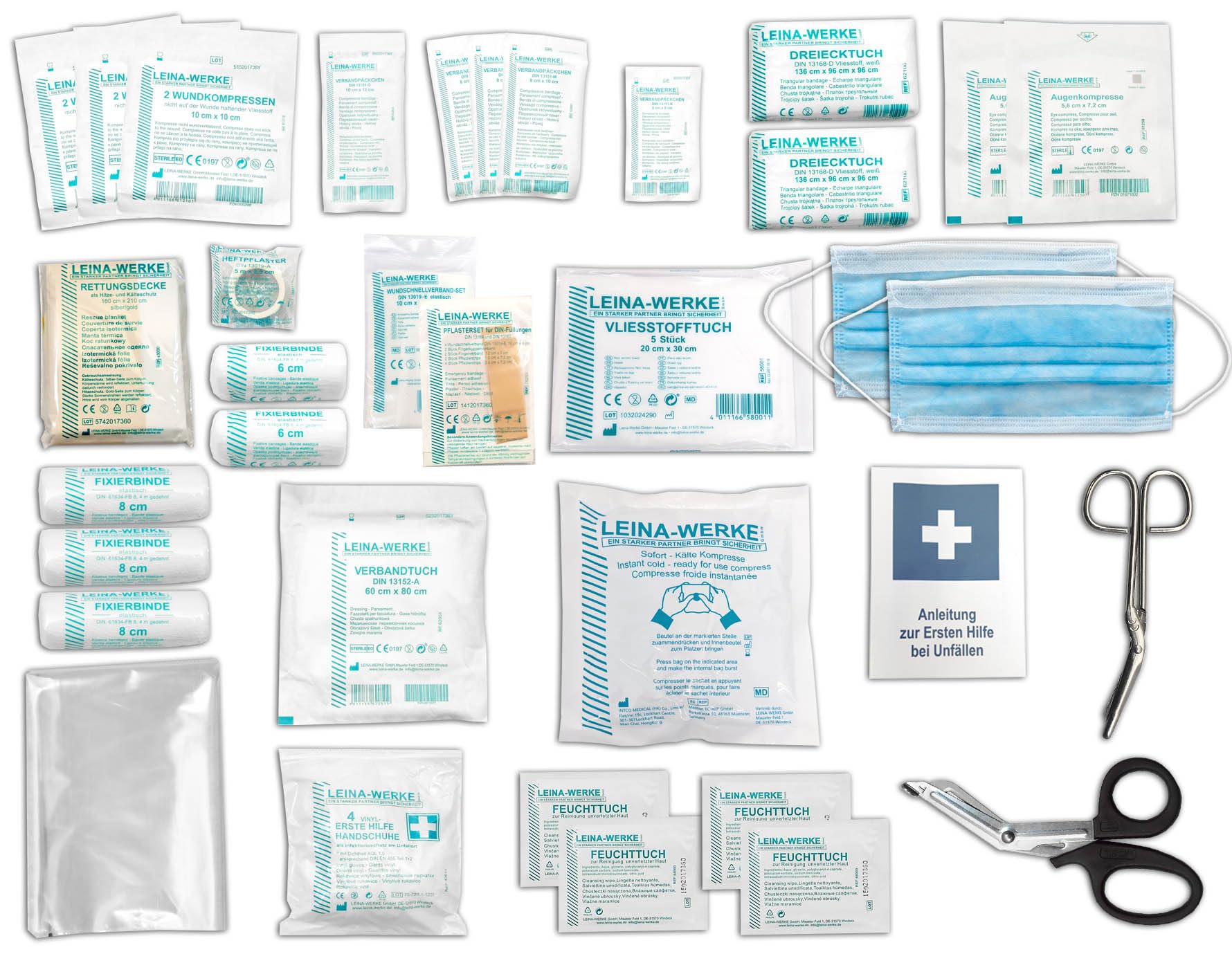 PROFI-SPORT-BETREUERKOFFER inkl. Erste-Hilfe-Aushang, 5 Modultaschen, ausreichendes Verbandmaterial (aktuelle DIN 13157) + Sportausstattung (Kühlspray, Kinesio- und Sporttapes uvm.)