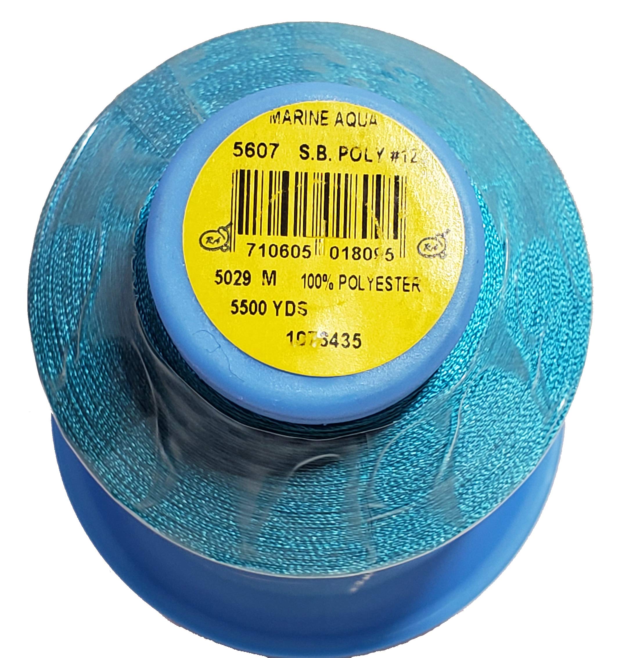 Robison-Anton 2 Ply Super Bright Polyester Embroidery Thread, 40Wt/120D/5500 yd, Marine Aqua