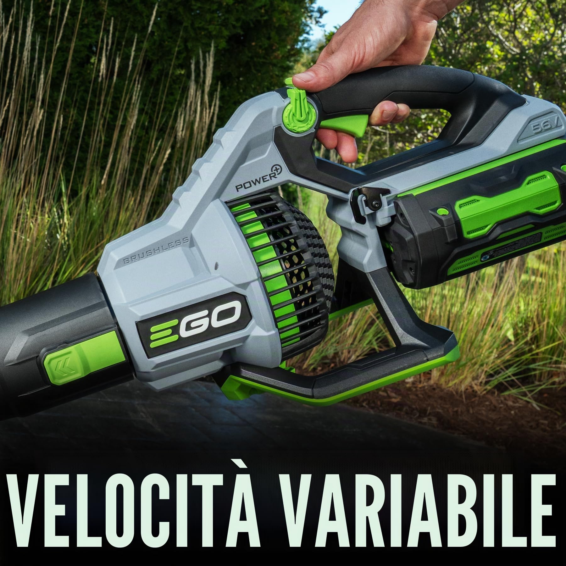 EGO Power+ LB7650 Turbo 56 Volt 765 CFM, soffiatore di foglie a velocità variabile, batteria e caricabatterie non inclusi, nero