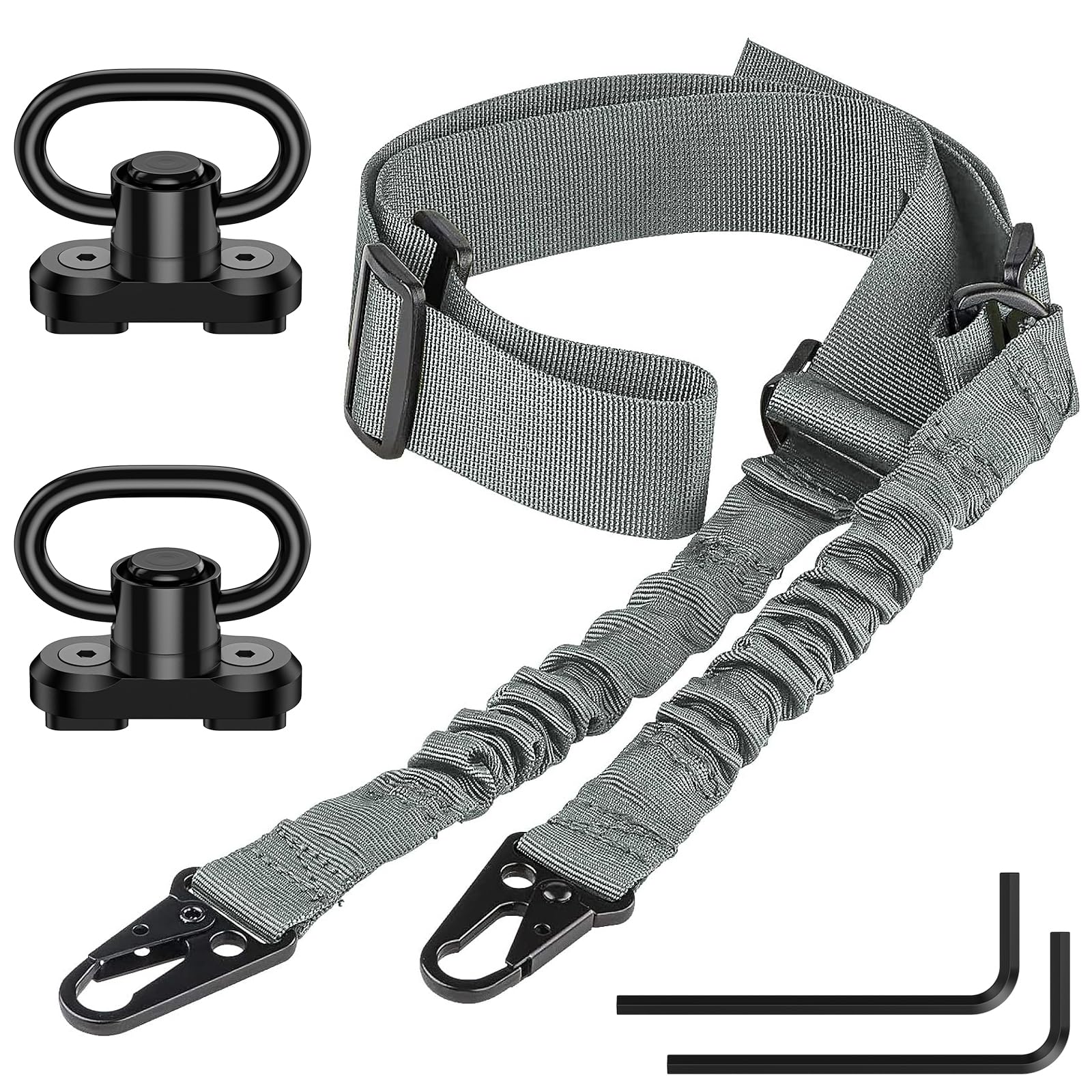CVLIFE Rifle Sling Two Point Sling Adjustable Length Gun Sling for Rifle with 2 Pack Sling Swivel for M-Rail