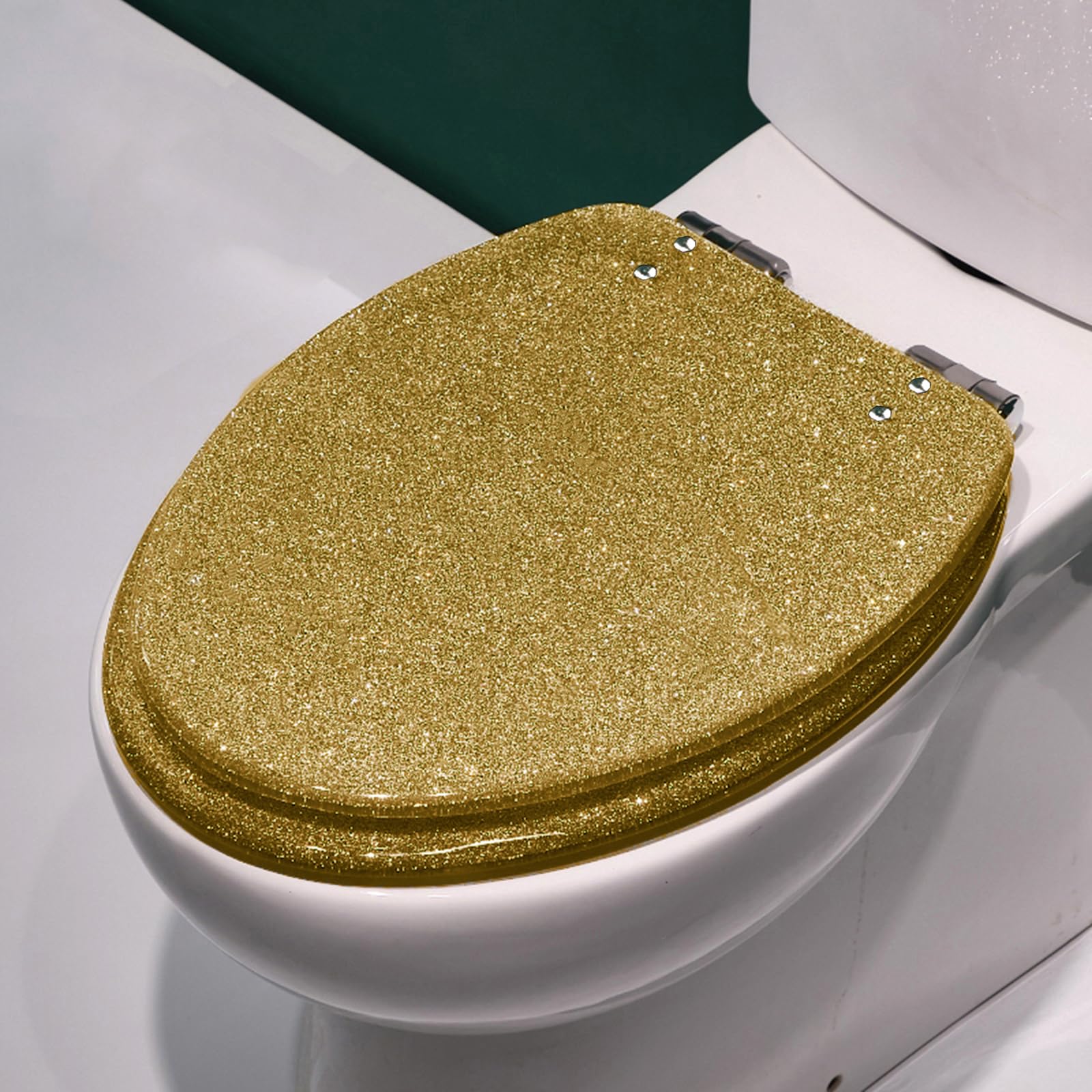 Abattant de toilette rond pailleté pour illuminer la déco de votre salle de bain
