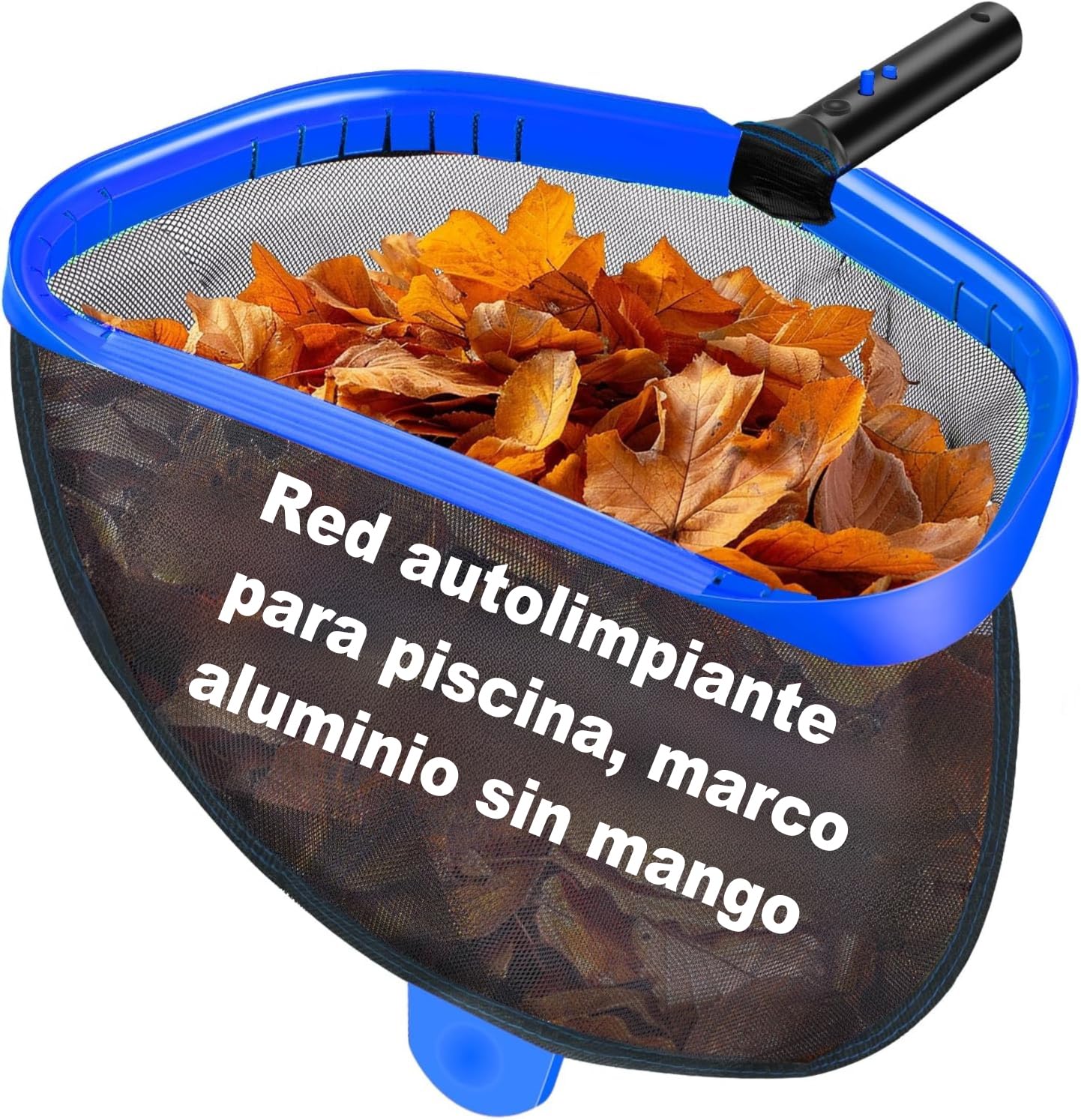 Recoge Hojas para Piscinas, 44 cm (17.5") Red Piscina Limpieza, Grande y Profunda para recogehojas Piscina Enterradas y sobre el Suelo, Marco de Aluminio Resistente con Malla Fina (Sin Mango)