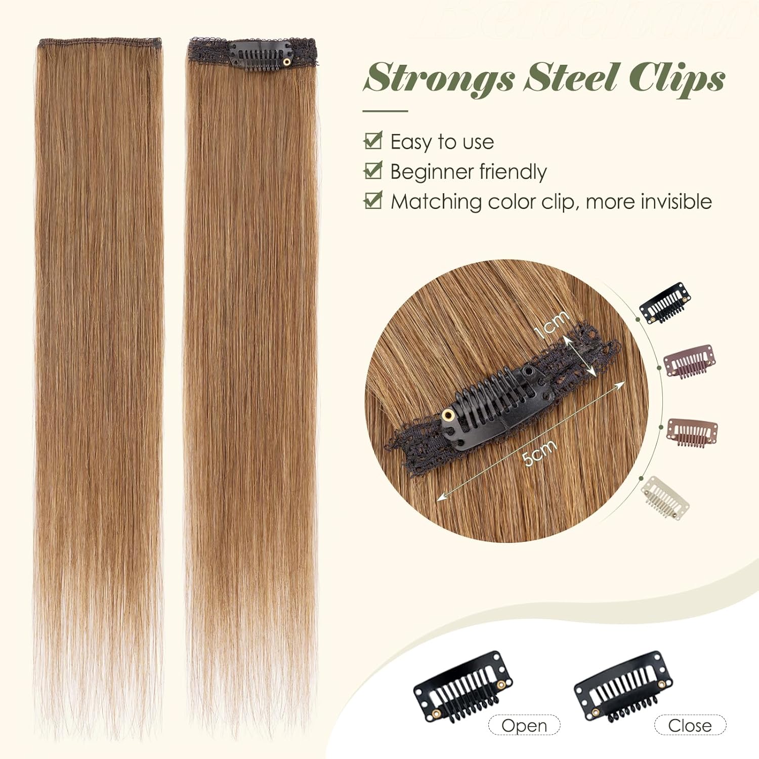 Benehair 6PCS 6 Clips In Human Hair Extensions Light Brown Short Straight Mini Clip Ins Real Remy Clip On Hairpin Hairpiece For Women 12inch 33g #06