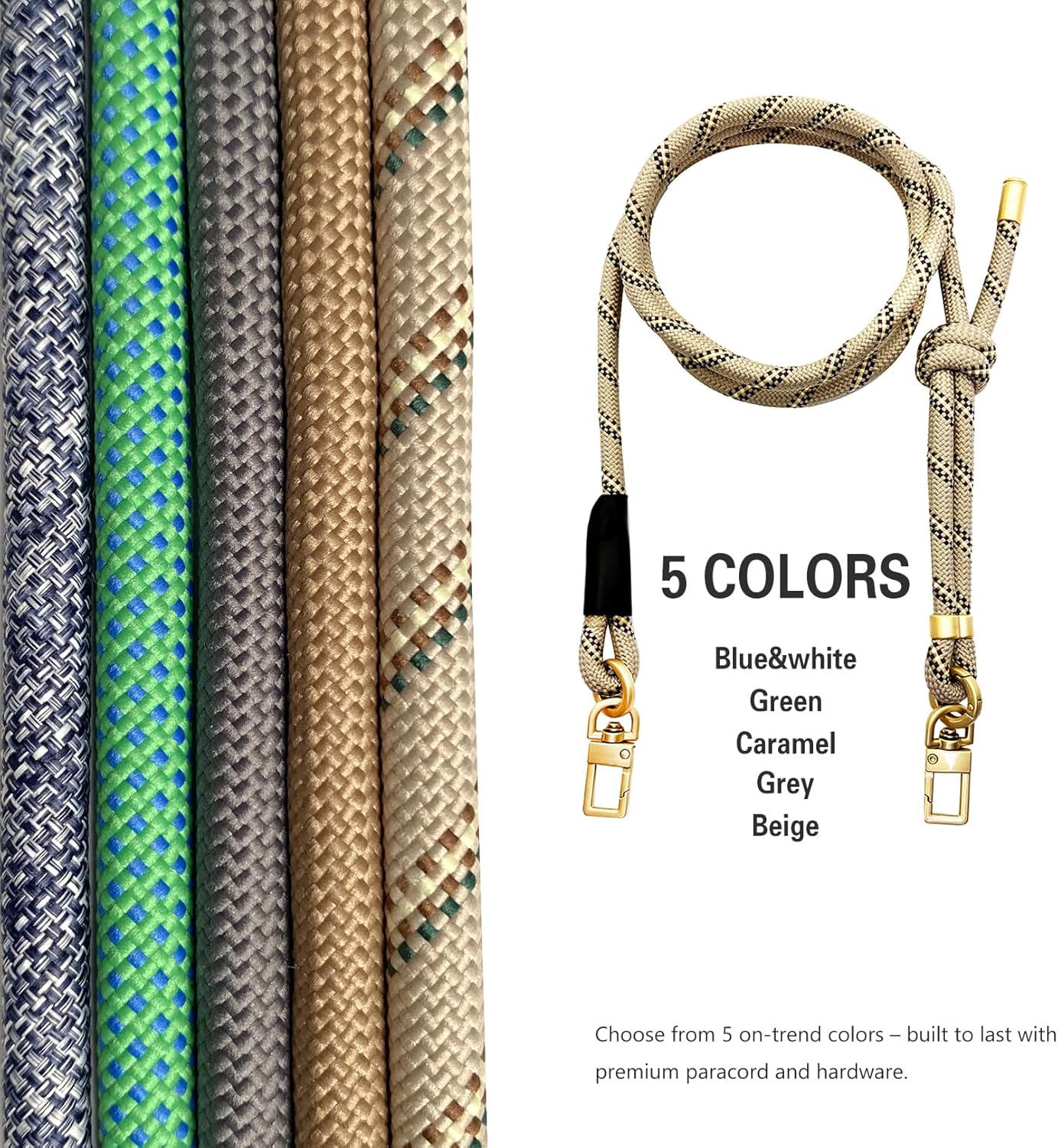 Paracord Bag Strap Crossbody Replacement Handmade Adjustable Shoulder Bag Strap for Street Style Bag Canvas Bag - Image 3