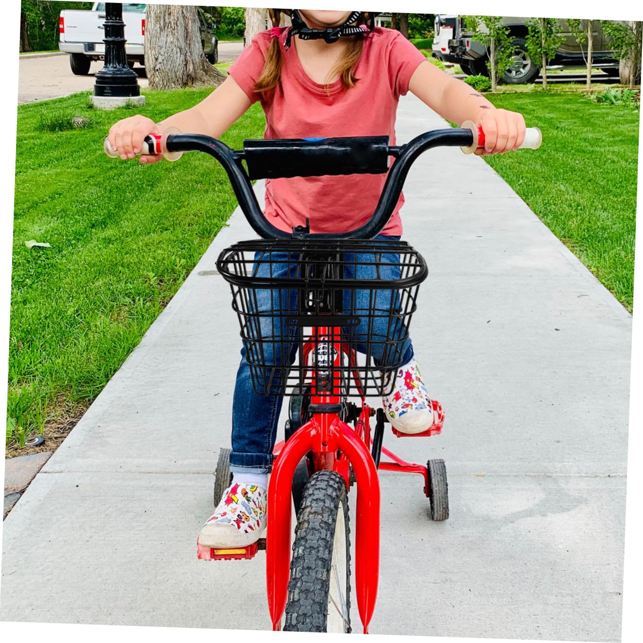 TOYANDONA Cestino e Resistente alla Corrosione Nero in Acciaio Inossidabile Pratico Accessori per Installazione Semplificata per Bicicletta e Veicolo Elettrico