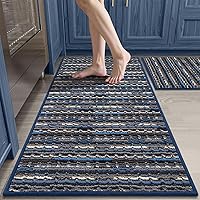 Vista 1 de Juego de 2 alfombras de cocina antideslizantes para el piso, gruesas, resistentes a las manchas, vintage, tapetes de pasillo para pasillos, entrada